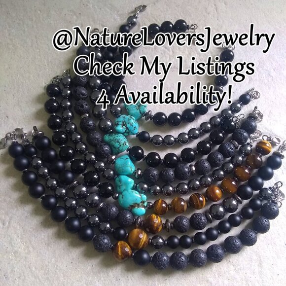 Shop Gifts for Dads!!! Handsome Big Man's Bracelets - Semi-Precious Stone Beads - Picture 3 of 12